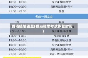 香港疫情雅思(香港雅思考试恢复时间)