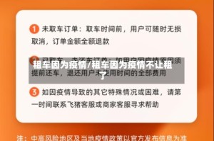 租车因为疫情/租车因为疫情不让租了