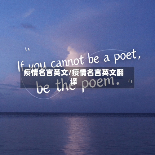 疫情名言英文/疫情名言英文翻译-第3张图片