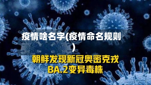 疫情啥名字(疫情命名规则)-第2张图片