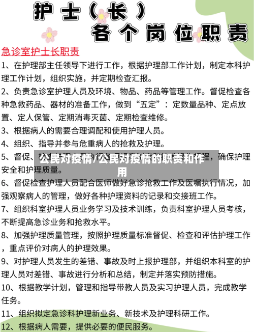 公民对疫情/公民对疫情的职责和作用-第1张图片
